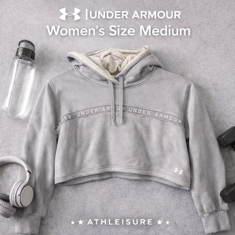 Under Armour Women’s Cropped Hoodie Medium | Soft Fleece Athleisure
